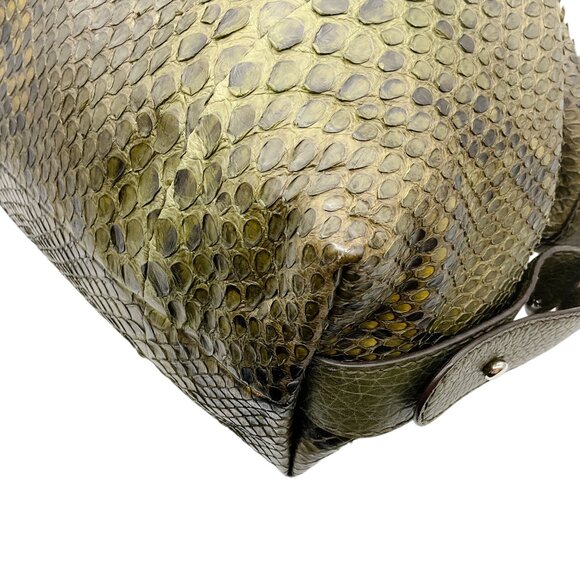 Gucci Green Python Bamboo Bar Bag - Picture 5 of 11